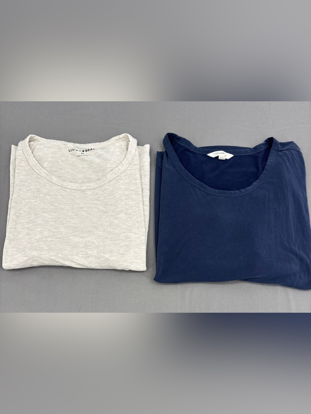 Lucky Brand Short Sleeve Tee Duo - Navy and Light Gray
